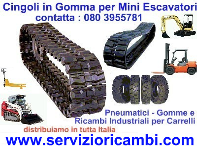 Cingoli in Gomma per Miniescavatori e BOBCAT